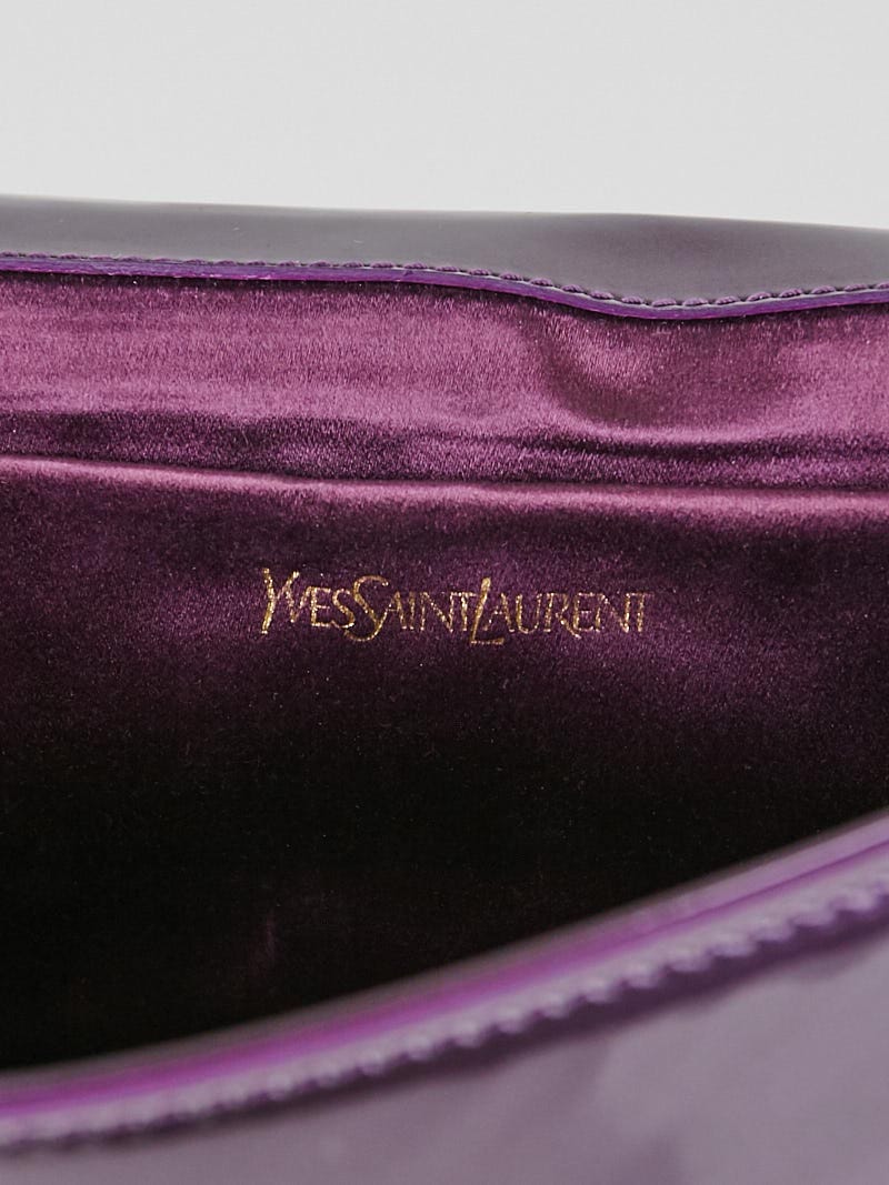 Yves Saint Laurent Purple Patent Leather Belle de Jour Clutch Bag