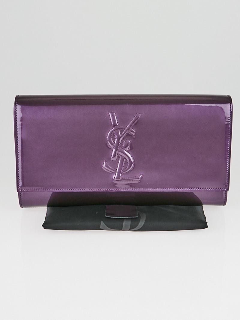 Yves Saint Laurent Purple Patent Leather Belle de Jour Clutch Bag