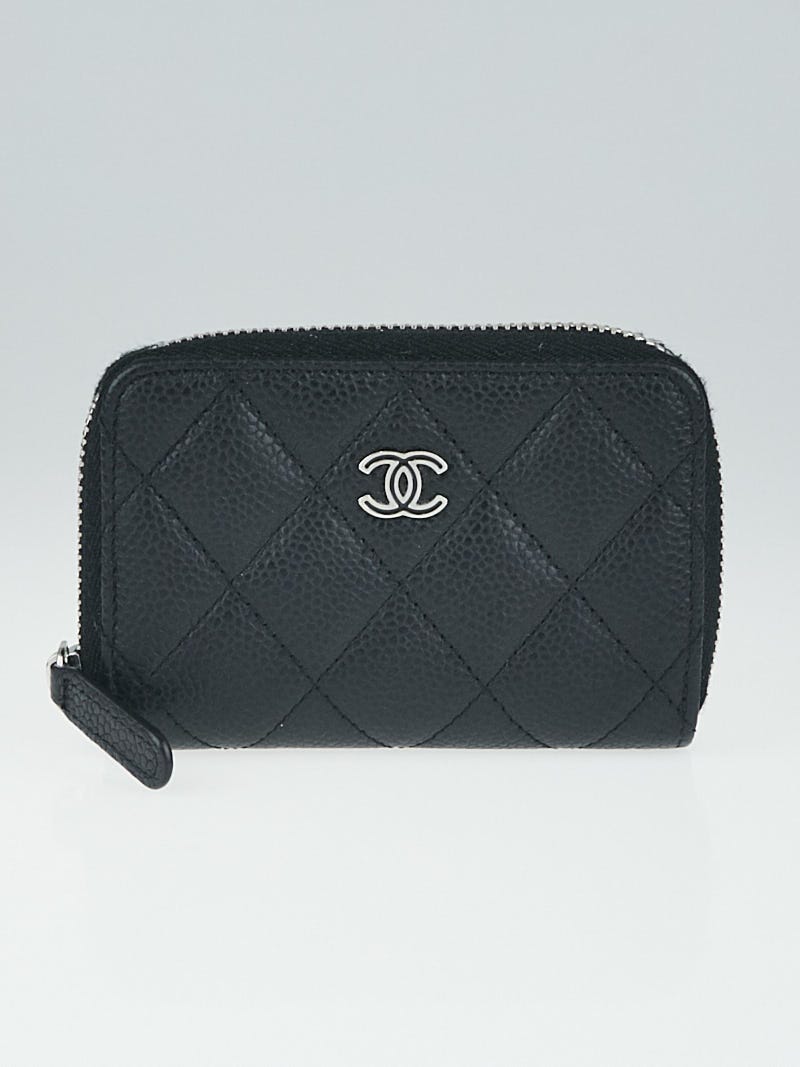 Chanel Black Quilted Caviar Leather O Zip Coin Purse Yoogi s Closet