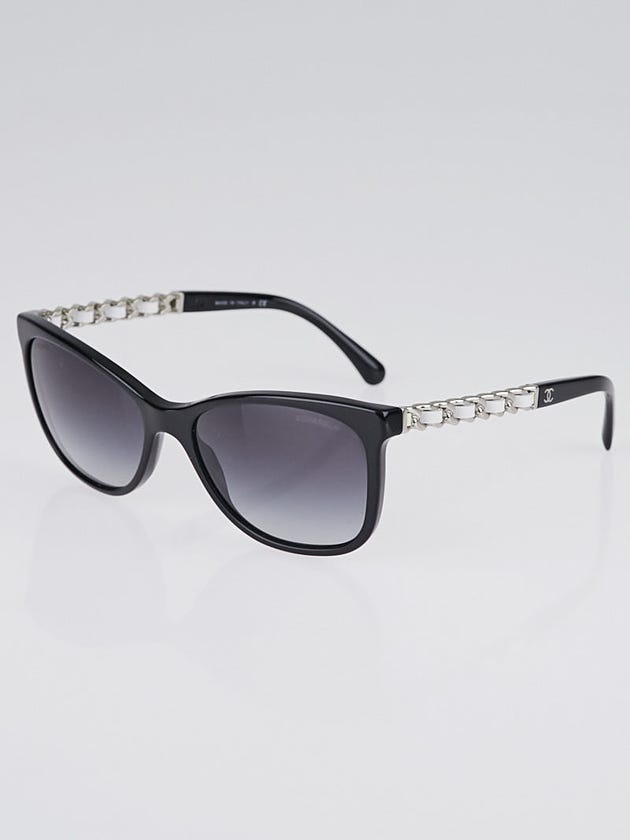 Chanel Black Acetate Frame Wayfarer Chain CC Sunglasses- 5260-Q