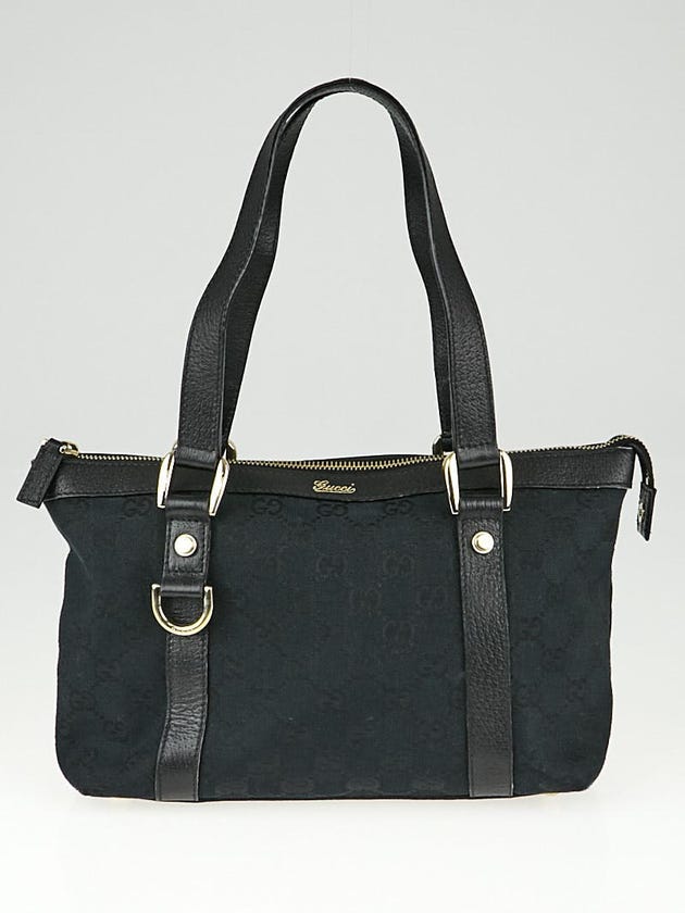 Gucci Black GG Canvas Small Abbey Tote Bag