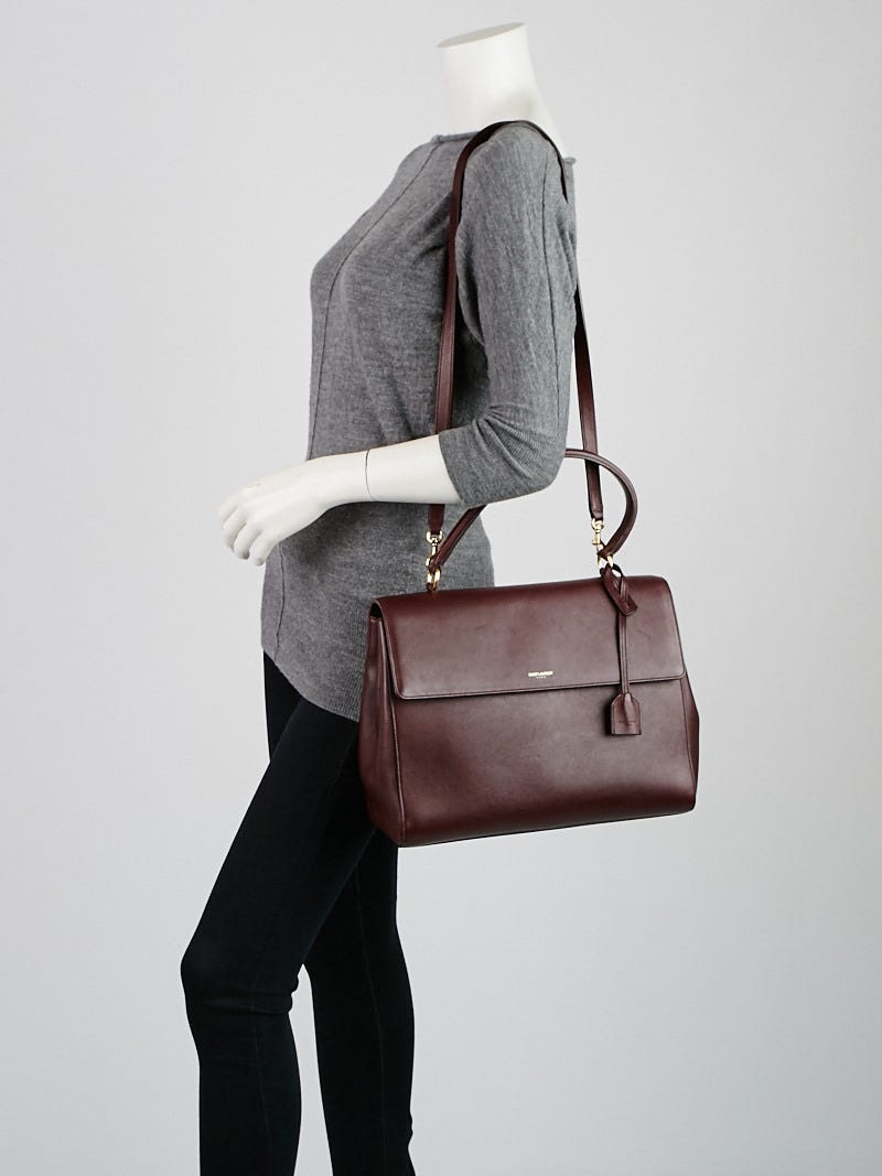 Yves Saint Laurent Burgundy Calfskin Leather Medium Moujik