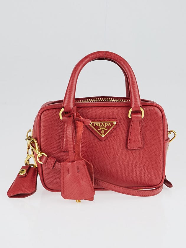 Prada Fuoco Saffiano Lux Leather MiniÊCrossbody Bag BL0841