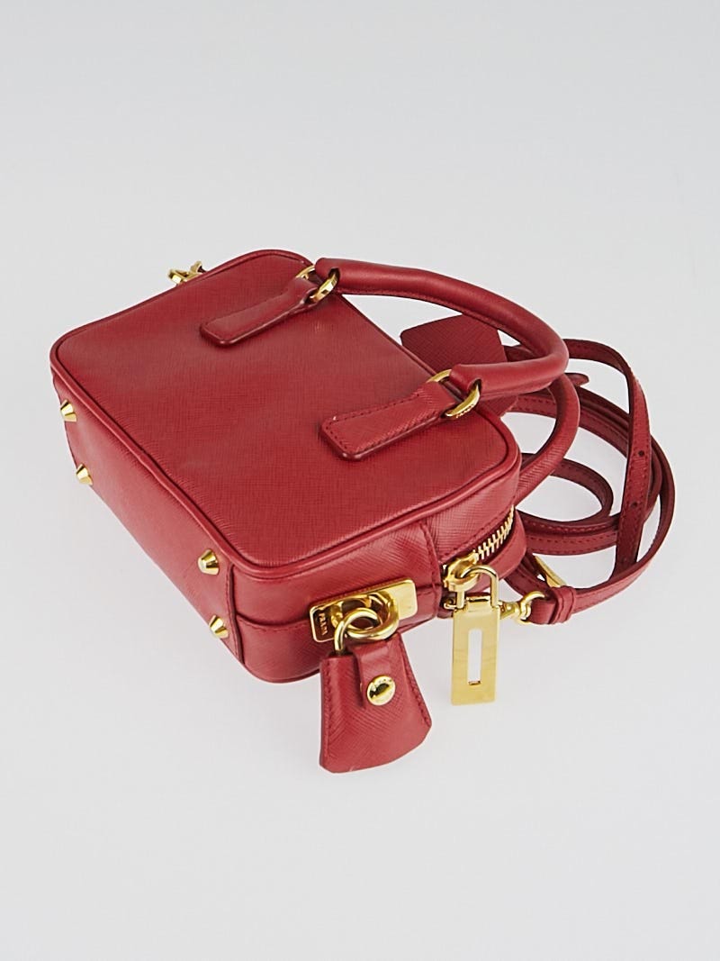 Prada Fuoco Saffiano Lux Leather MiniÊCrossbody Bag BL0841