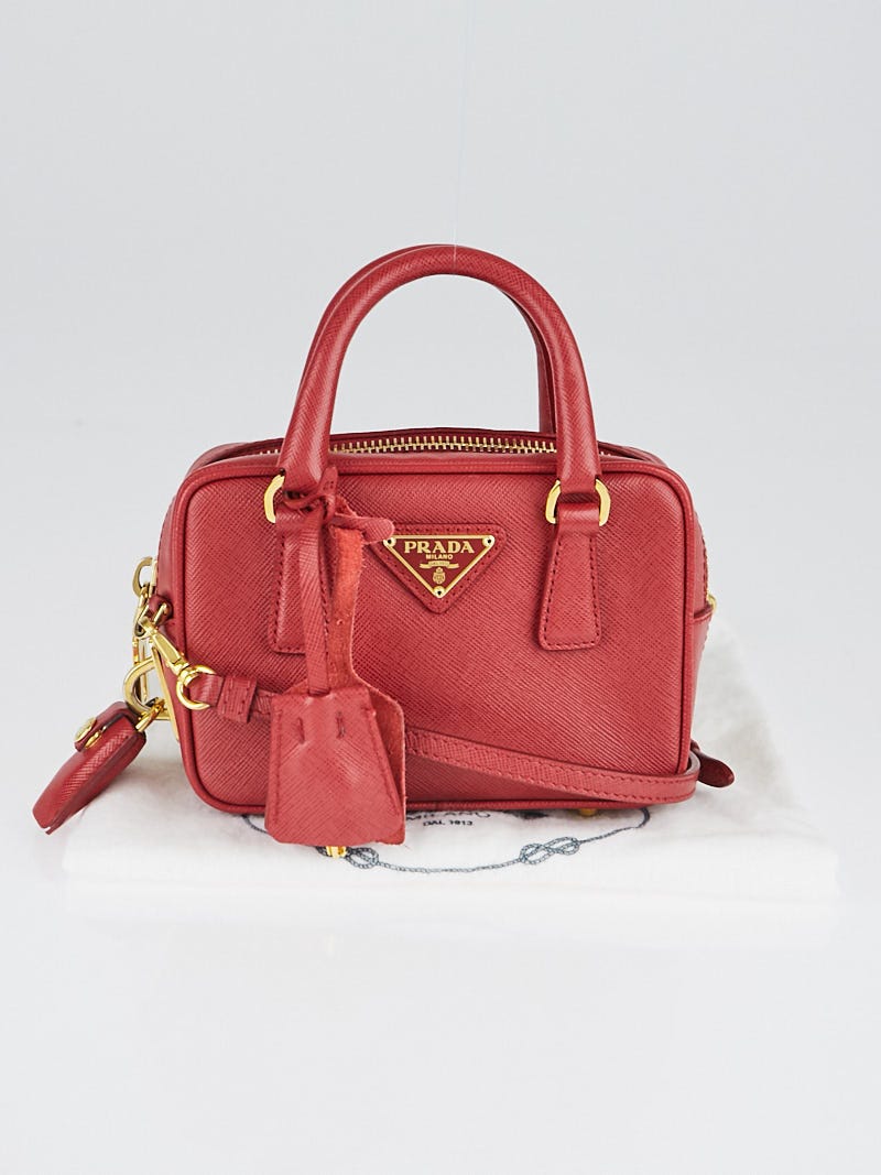 Prada Fuoco Saffiano Lux Leather MiniÊCrossbody Bag BL0841 