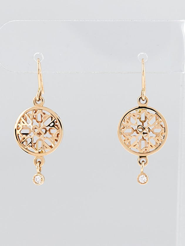 Hermes 18k Rose Gold and Diamond Chain d'Ancre Passerelle Drop Earrings