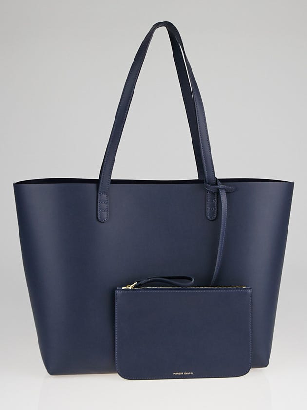 Mansur Gavriel Blu/Blu Calf Leather Large Tote Bag