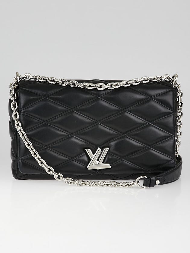 Louis Vuitton Black Leather Twist MM Bag