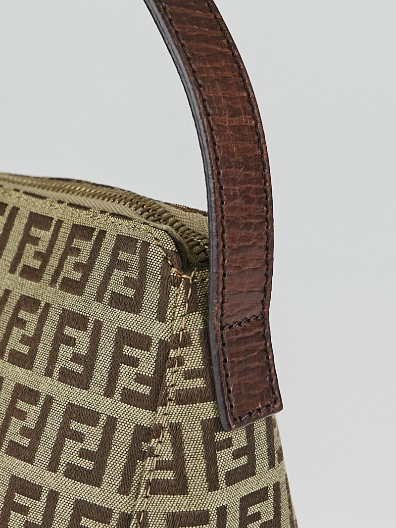 Fendi Brown Zucchino Print Canvas Pochette Bag 8BR444 | Yoogi's Closet