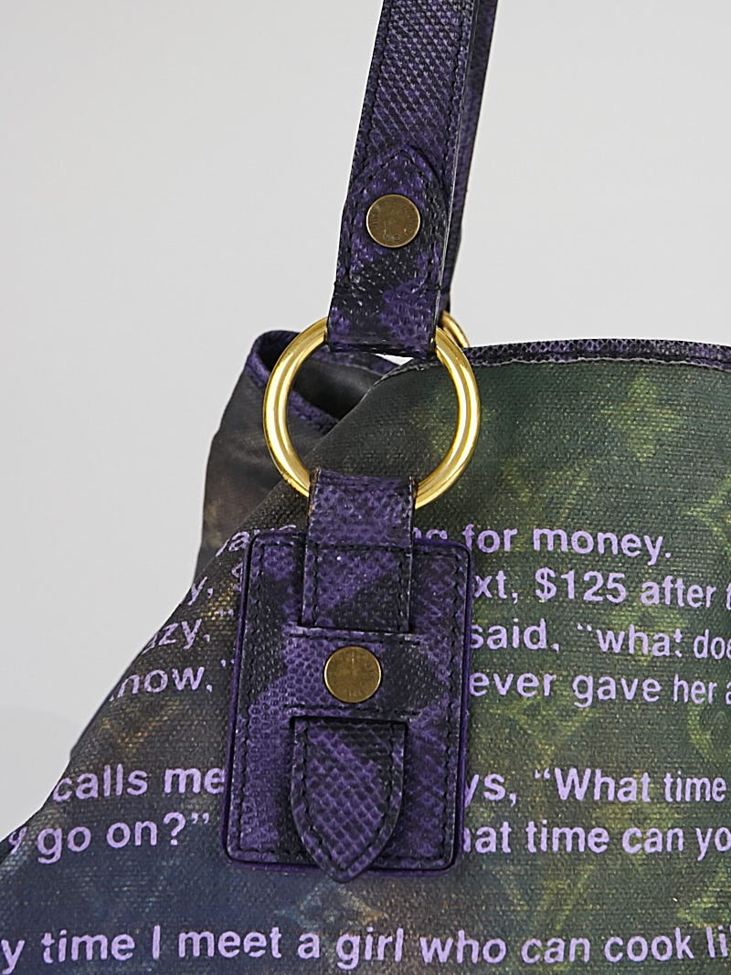 LOUIS VUITTON LV Monogram Richard Prince Heartbreak Jokes Tote Violet  Handbag
