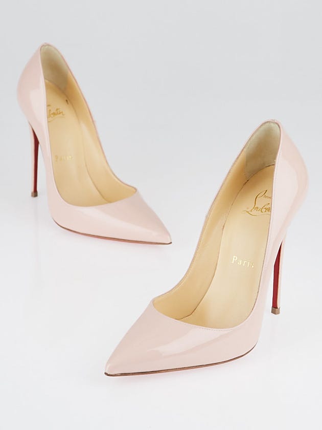 Christian Louboutin Pale Pink Patent Leather Pigalle 120 Pumps Size 5/35.5