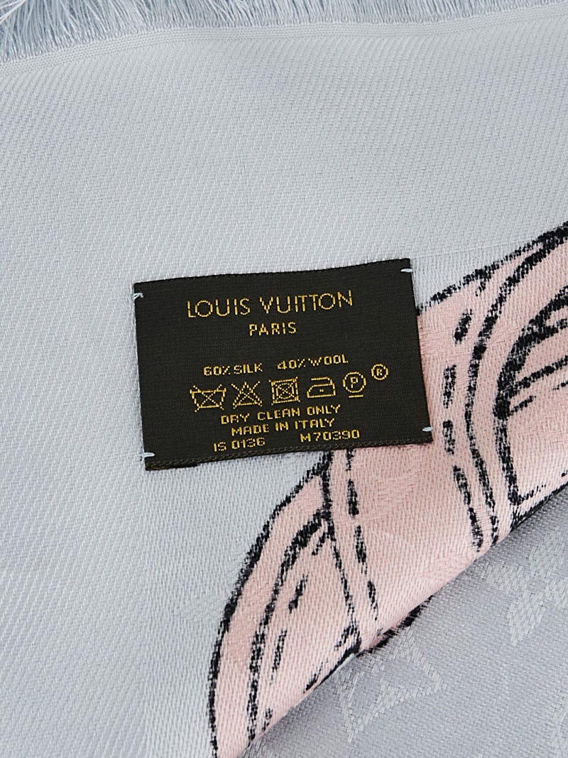 Louis Vuitton Light Grey/Pink Handle Me Monogram Shawl Scarf