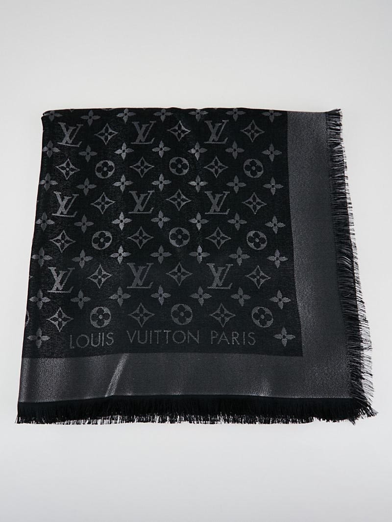 Louis Vuitton Monogram Shine Silk Shawl - Grey Scarves and Shawls