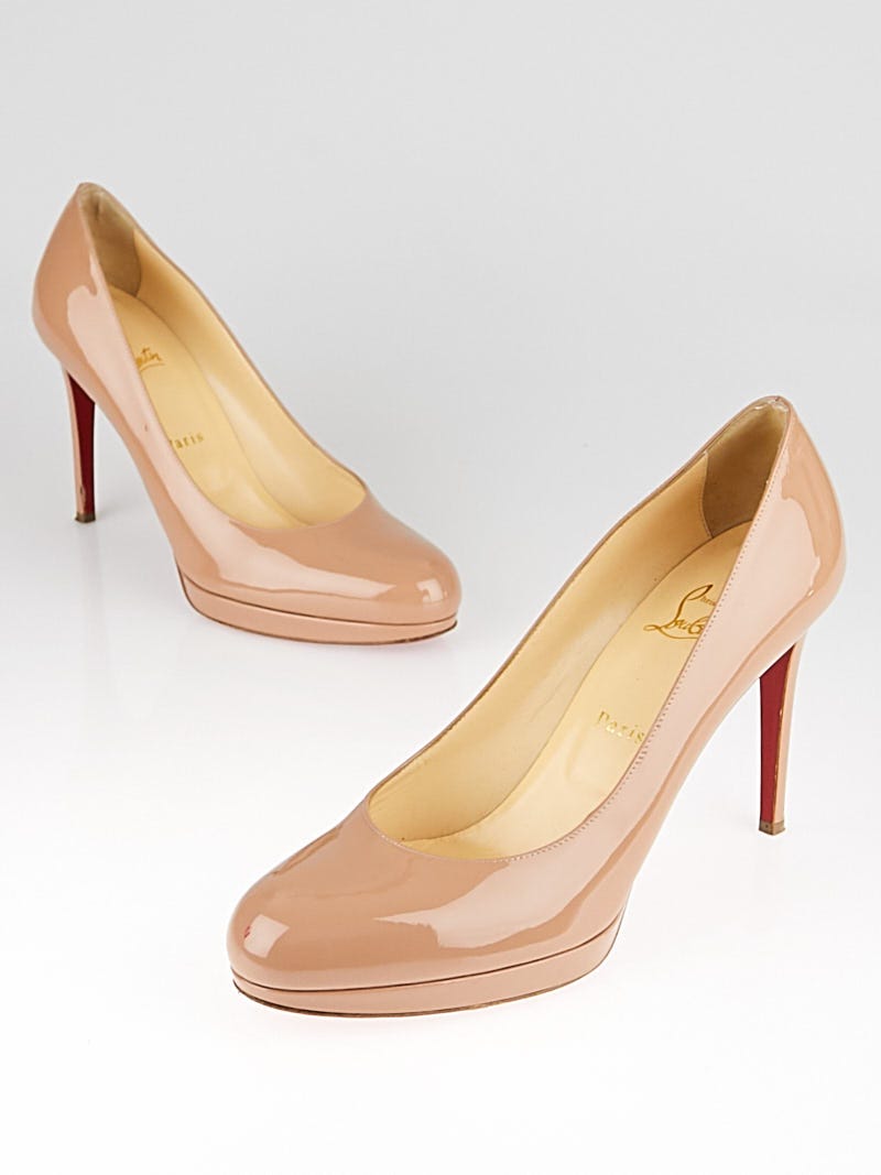 Christian Louboutin Beige Patent Leather New Simple 100 Pumps Size