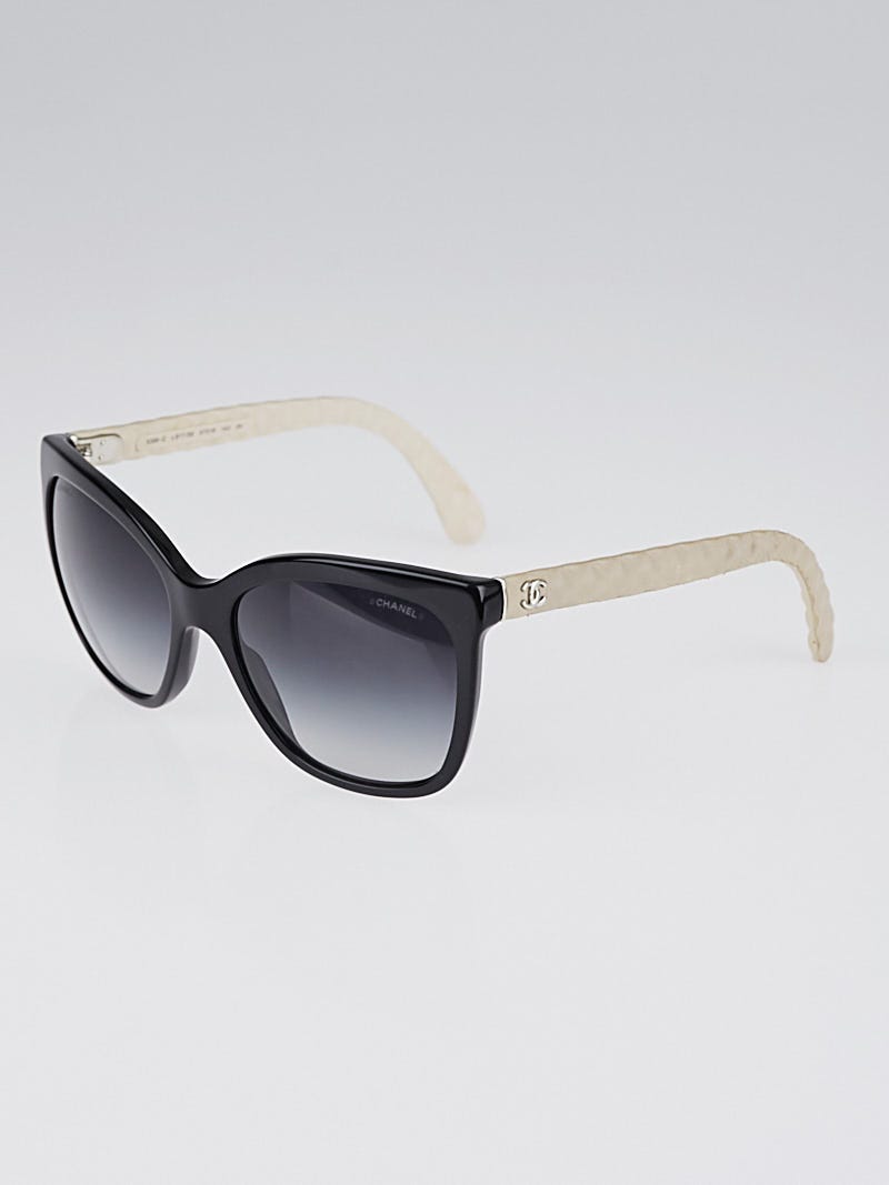 Chanel Black/White Cat Eye Frame Sunglasses 5288Q - Yoogi's Closet