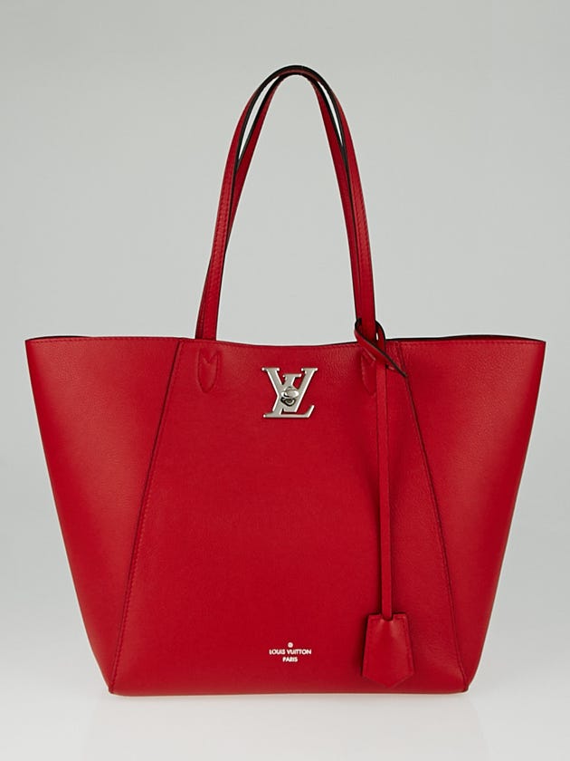 Louis Vuitton Rubis Leather Lockme Cabas Tote Bag