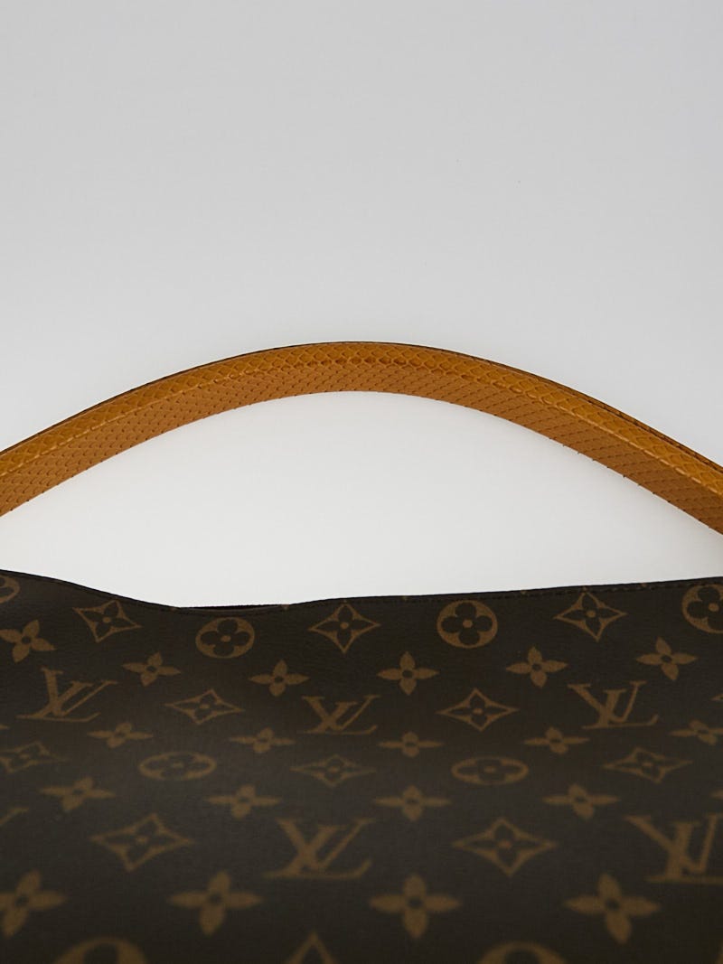 Authentic Louis Vuitton Gaia Monogram Python Handle Ostrich Detail Shoulder  Bag