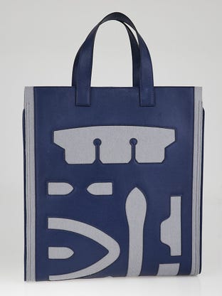 Hermes 28cm Indigo Fjord Leather Vespa Messenger Bag - Yoogi's Closet