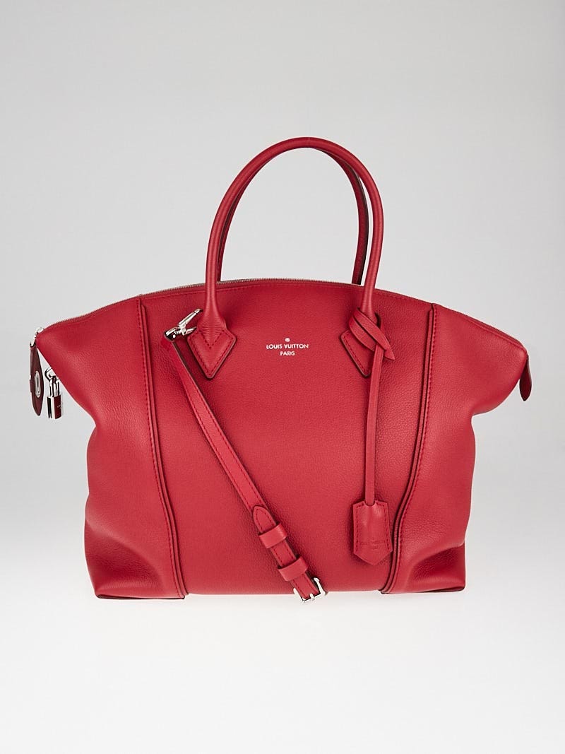 Louis Vuitton Framboise Veau Cachemire Calfskin Leather Soft Lockit MM Bag  - Yoogi's Closet