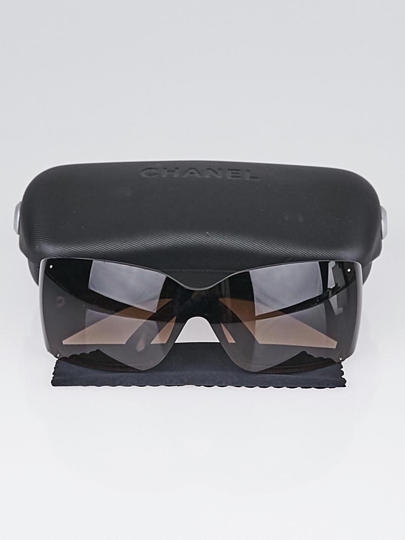 Chanel Brown Acetate Shield Sunglasses 6012 | Yoogi's Closet
