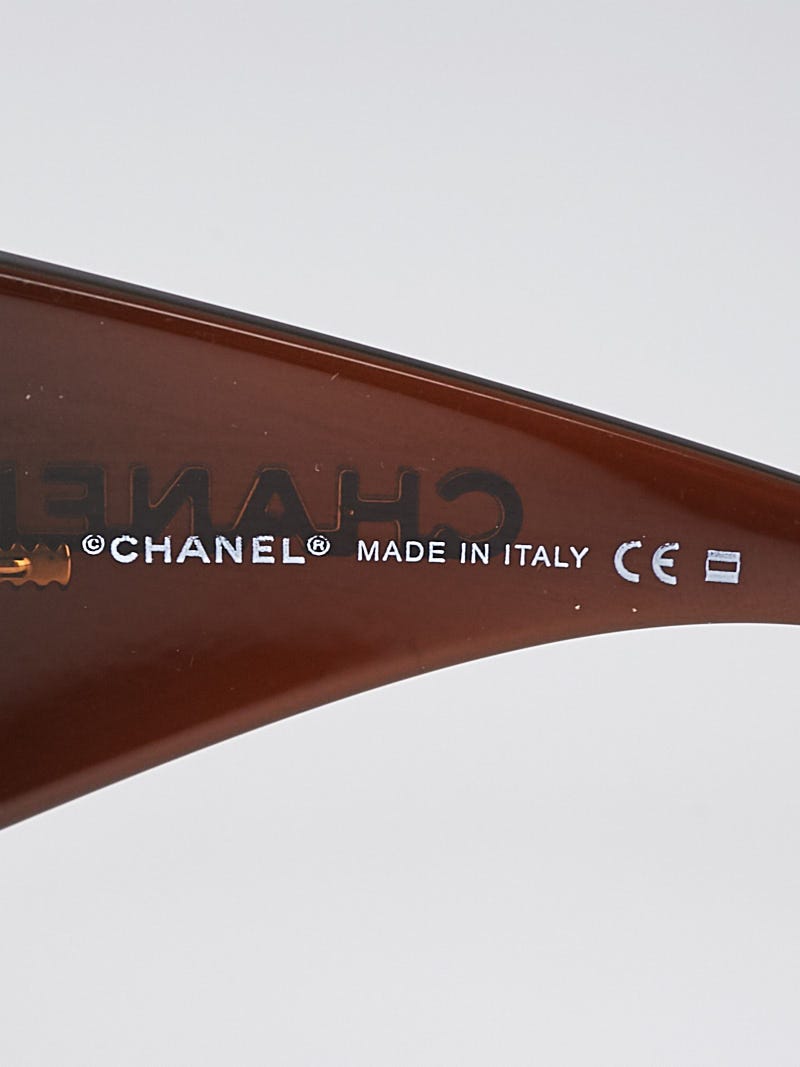 Chanel Brown Acetate Shield Sunglasses 6012 | Yoogi's Closet