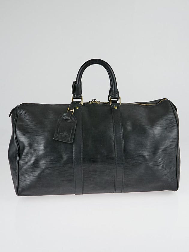 Louis Vuitton Black Epi Leather Keepall 45 Bag