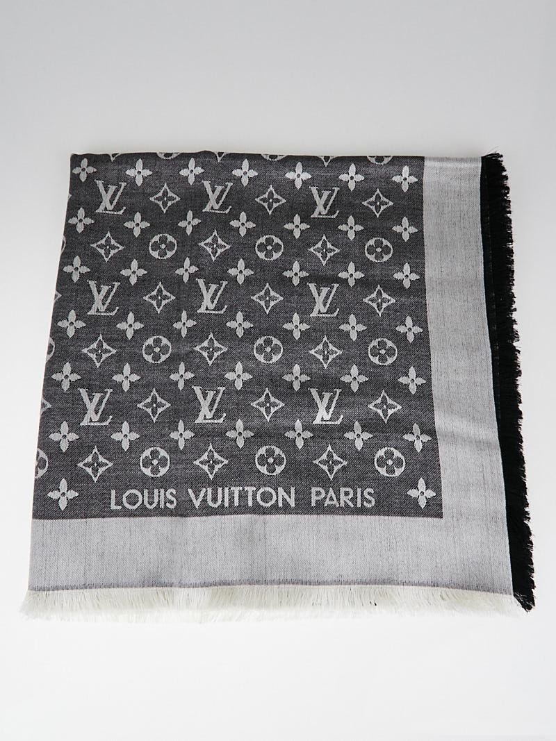 Louis Vuitton Black Monogram Silk and Wool Shawl Louis Vuitton