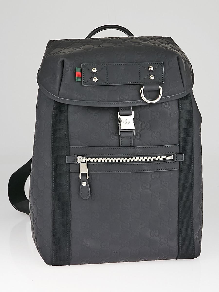 Gucci Black GG Nylon Large Backpack Bag - Yoogi's Closet
