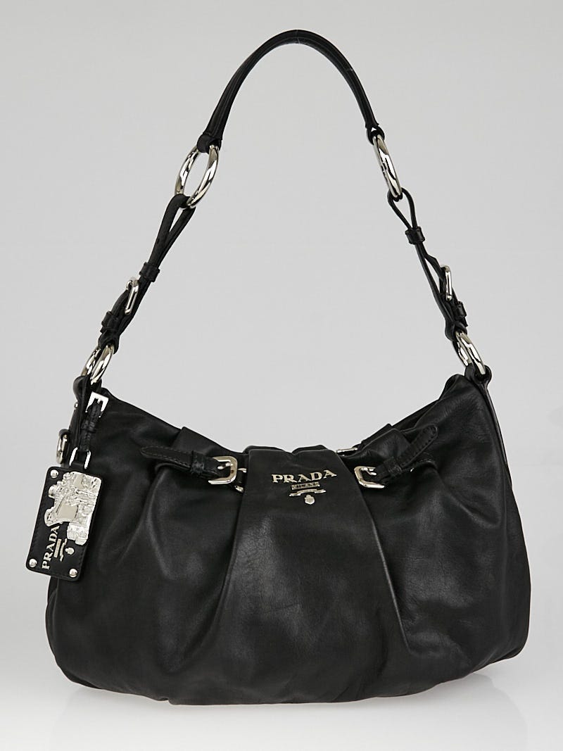 Prada Black Soft Calfskin Leather Small Shoulder Bag BR3795 Prada Black Soft Calfskin Leather Small Shoulder Bag BR3795