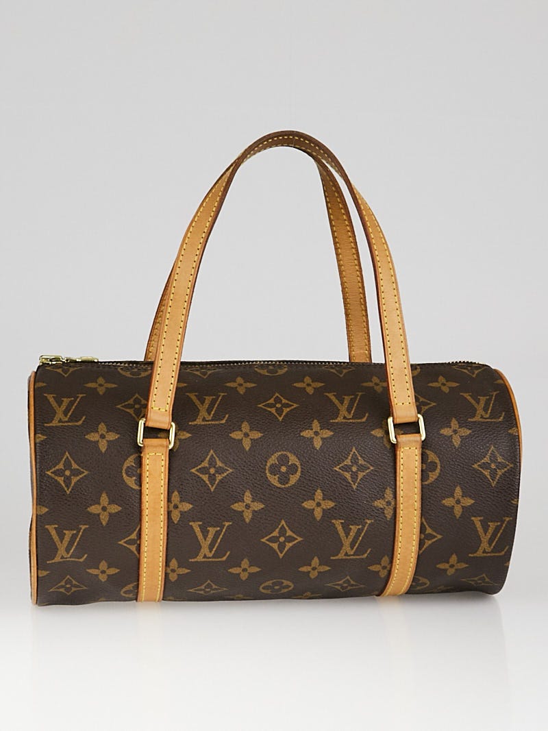 LOUIS VUITTON Papillon 26 Monogram Canvas Satchel Bag Brown