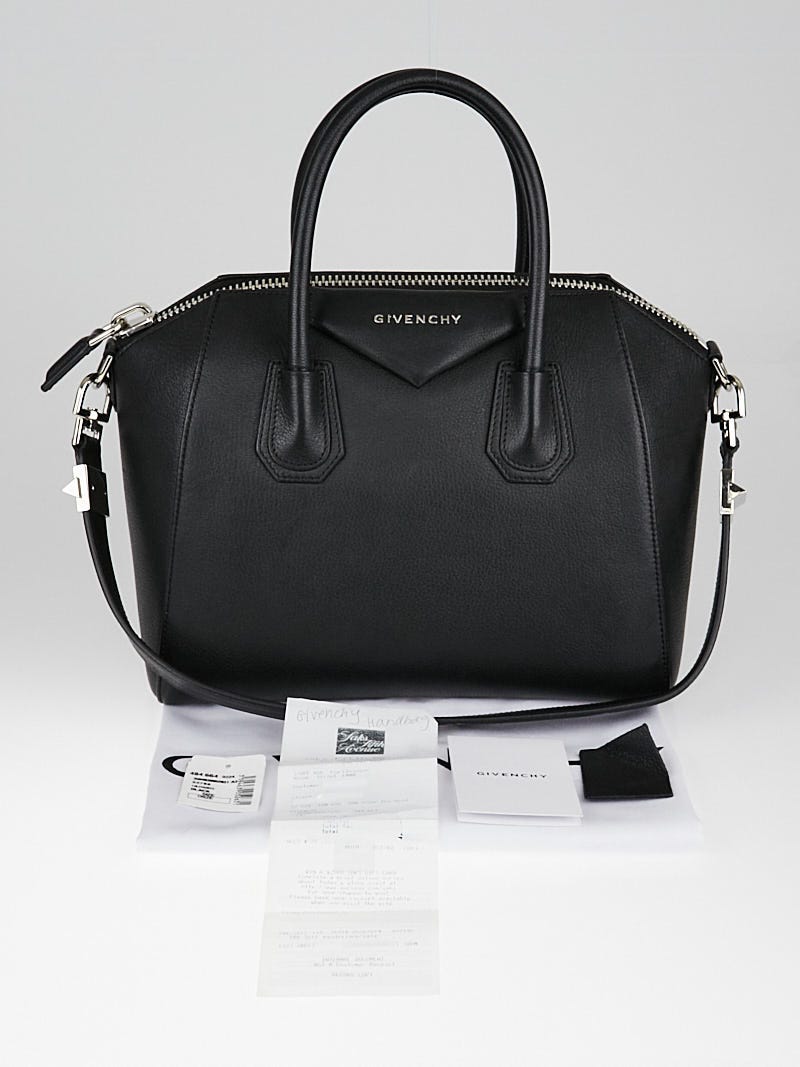 givenchy ジバンシー Givenchy Black Sugar Goatskin Leather Small Antigona Bag