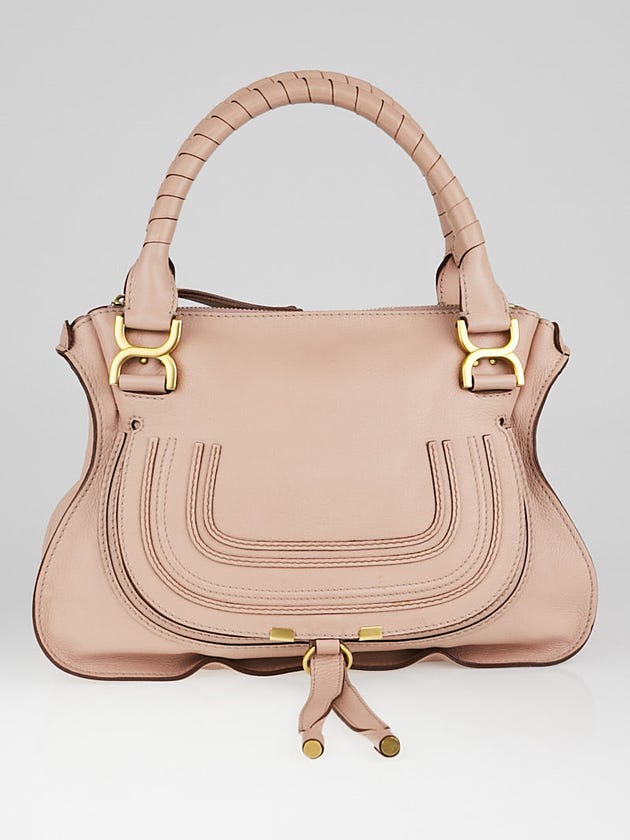 Chloe Pink Pebbled Leather Medium Marcie Satchel Bag