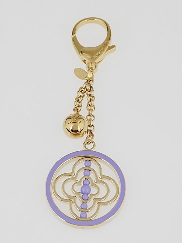 Louis Vuitton Lilas Enamel and Goldtone Metal Whirly Flower Key Holder and Bag Charm