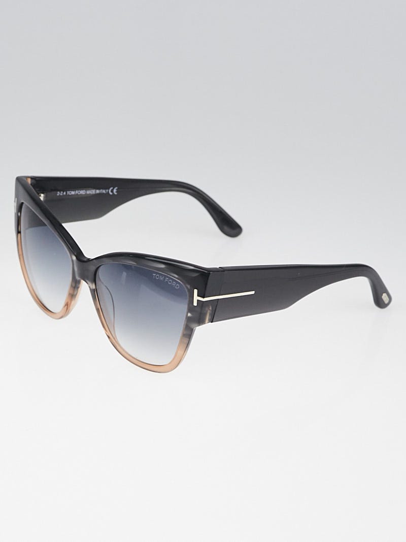 Tom Ford Melange Grey Acetate Cat-Eye Frame Anoushka Sunglasses -TF371 -  Yoogi's Closet