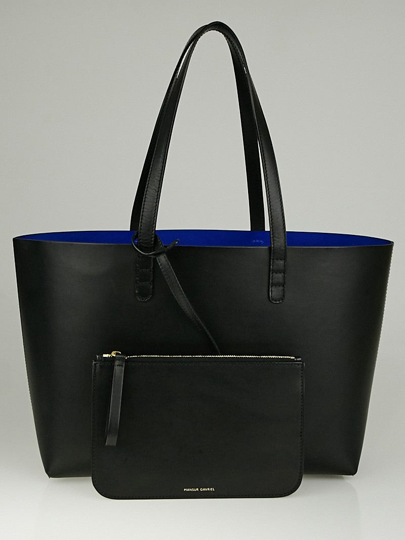 Mansur Gavriel Large Tote Bag In Black / Silver