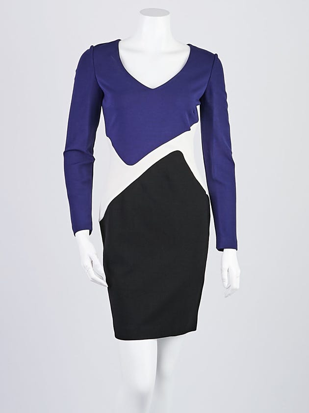 Emilio Pucci Blue Viscose Blend Long Sleeve Dress Size 6/40
