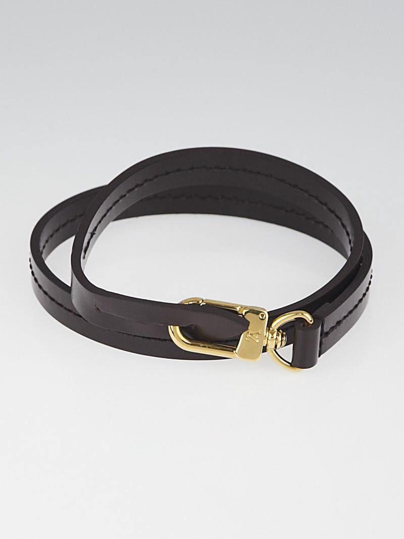 Louis Vuitton Louis Vuitton Chocolate Brown Leather Wrist Strap For