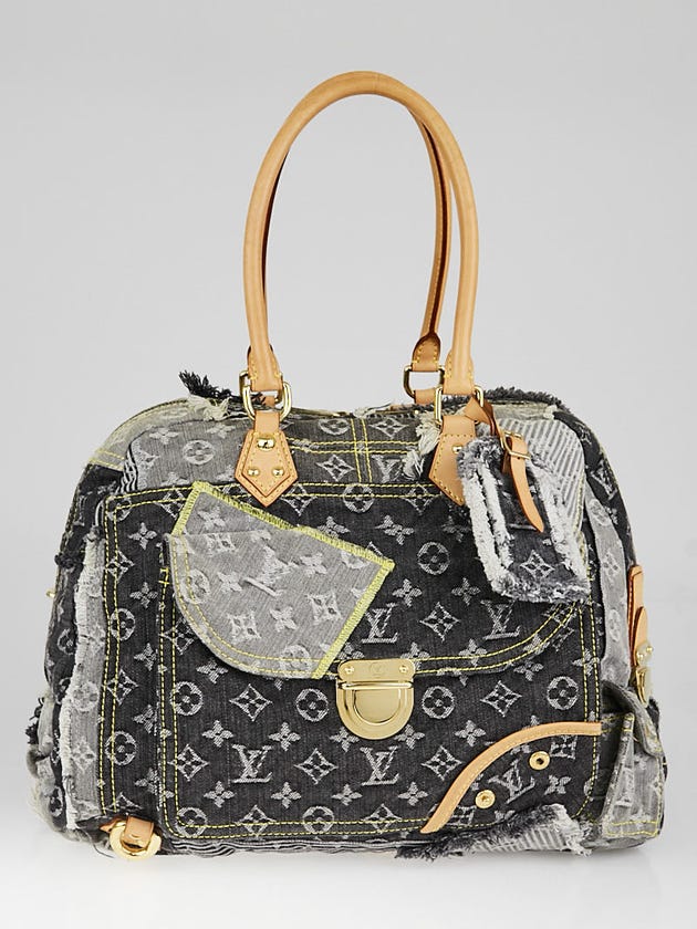 Louis Vuitton Limited Edition Grey Denim Monogram Denim Patchwork Bowly Bag
