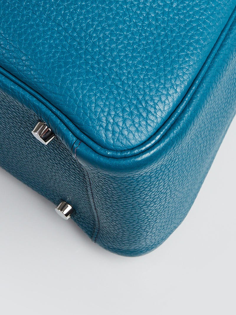 Hermes 30cm Bi-Color Blue Izmir/Bleu Saphir Clemence Leather Palladium  Plated Lindy Bag - Yoogi's Closet