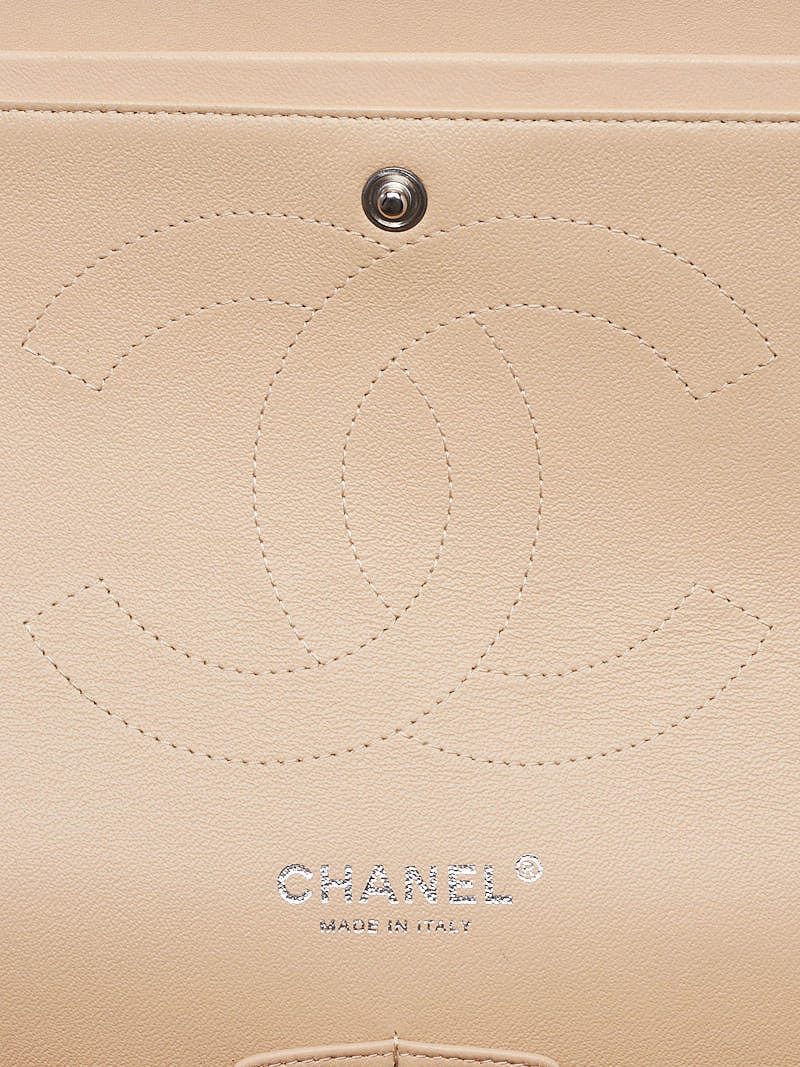 Chanel Beige Clair Quilted Lambskin Leather Classic Jumbo Double