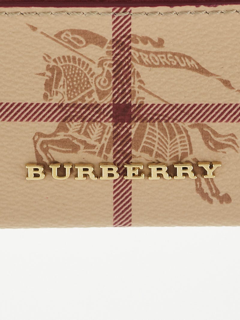 Burberry Red Leather Haymarket Check Bi-Fold Wallet - Yoogi's Closet