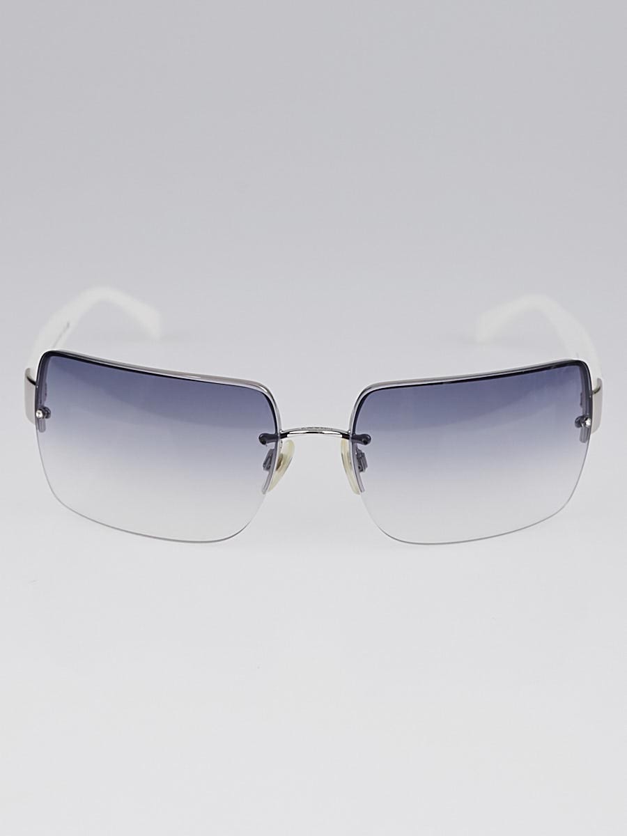 Chanel White Acetate and Frameless CC Logo Sunglasses 4107-B