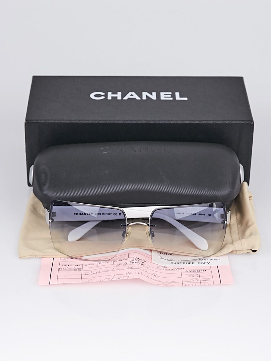 Chanel White Acetate and Frameless CC Logo Sunglasses 4107-B