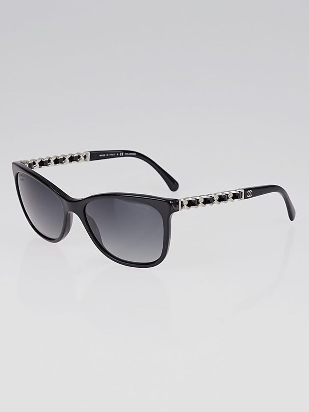 Chanel Black Acetate Frame Wayfarer Chain CC Sunglasses- 5260-Q