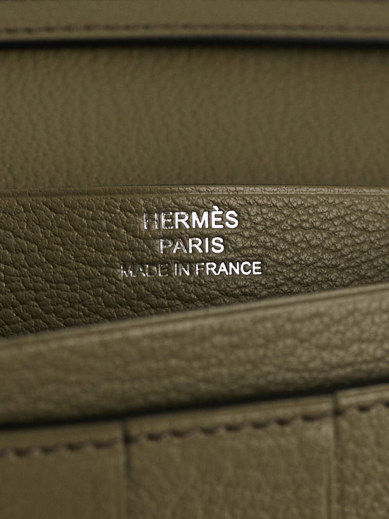 Hermes Vert Veronese Ostrich Leather Bearn Gusset Wallet - Yoogi's Closet