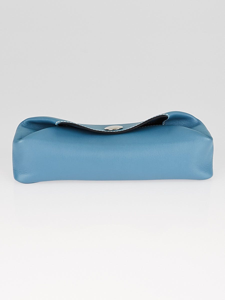 Hermes Blue Jean Swift Leather Bebop Pouch | Yoogi's Closet