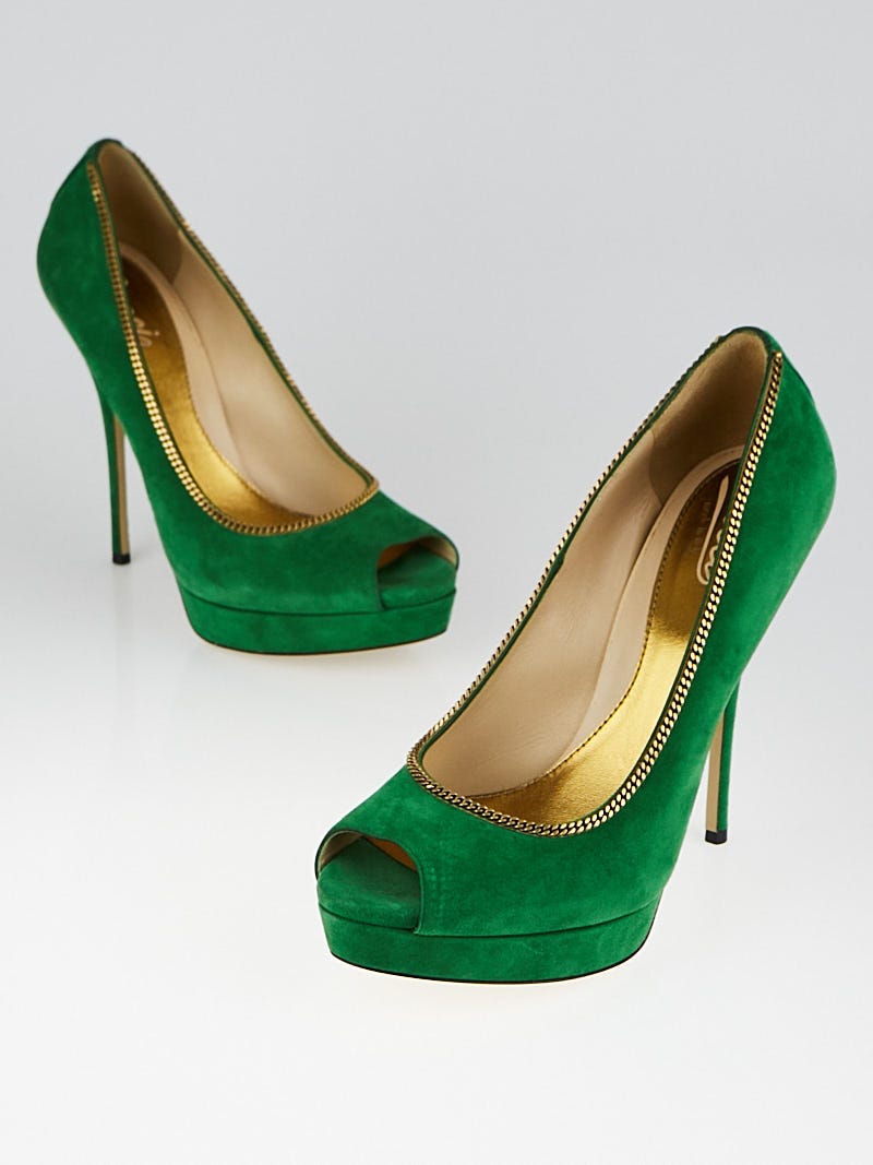 Green pumps sale size 9