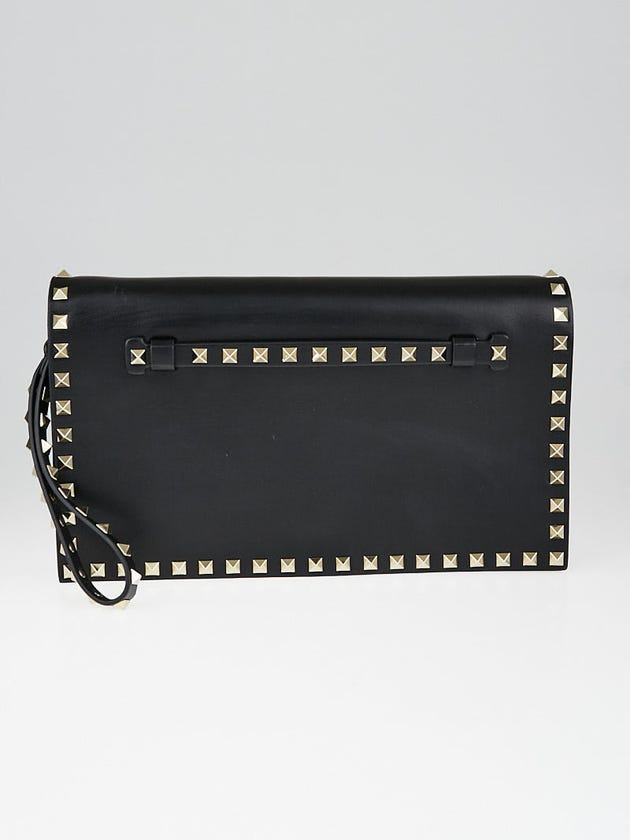 Valentino Black Nappa Leather Rockstud Clutch Bag