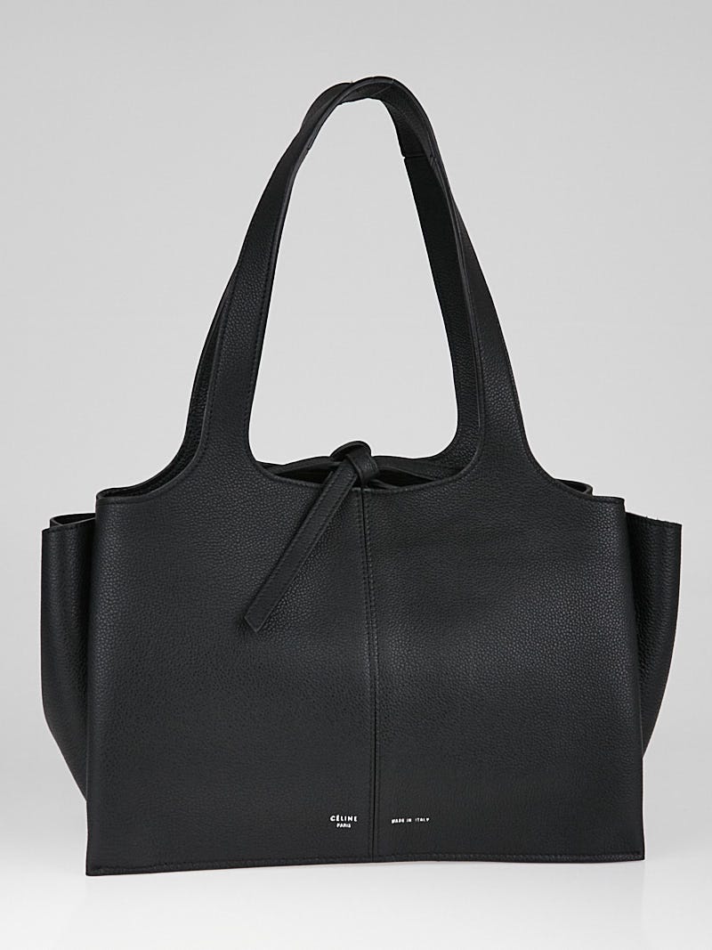 Celine Black Baby Grained Calfskin Leather Small Tri Fold Shoulder