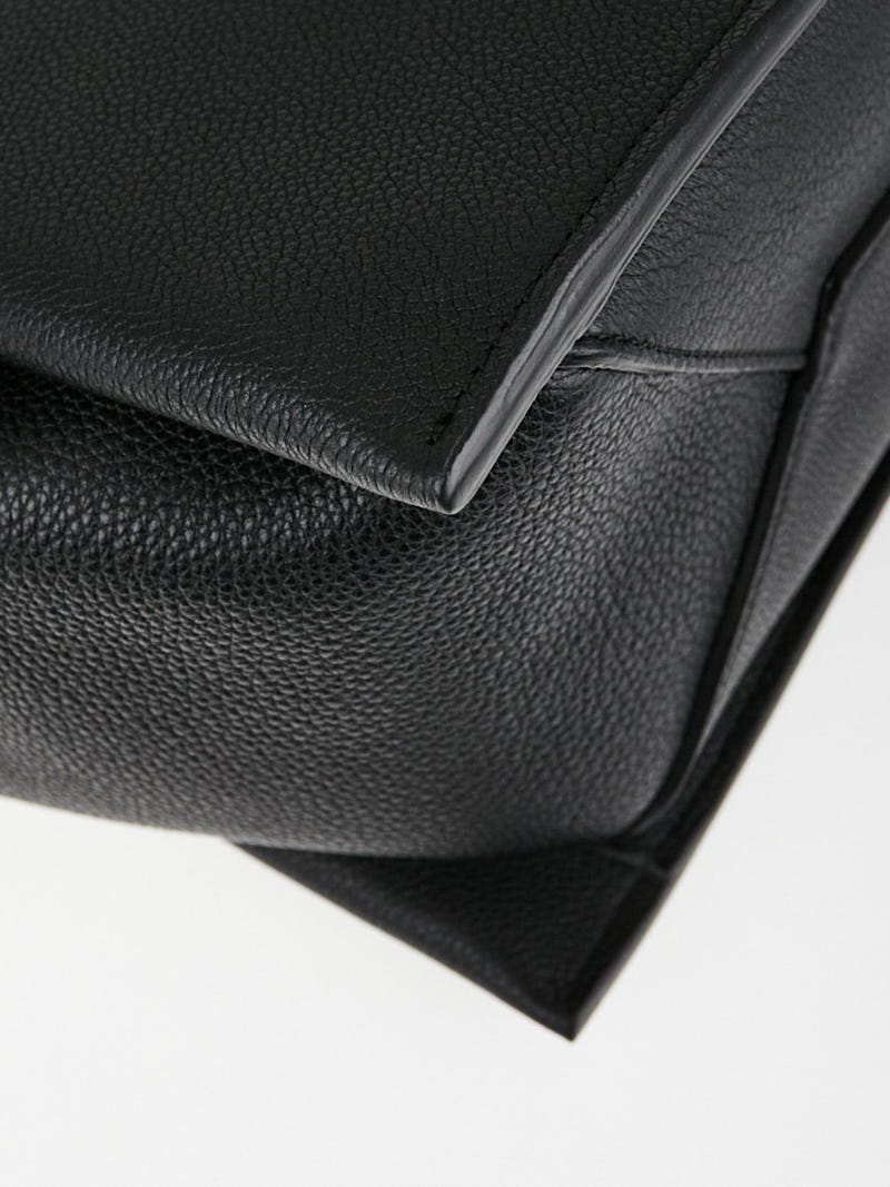 Celine Black Smooth Leather Trifold Clutch Bag - Yoogi's Closet